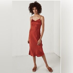 Spell Boudoir Silk Slip Dress in Copper